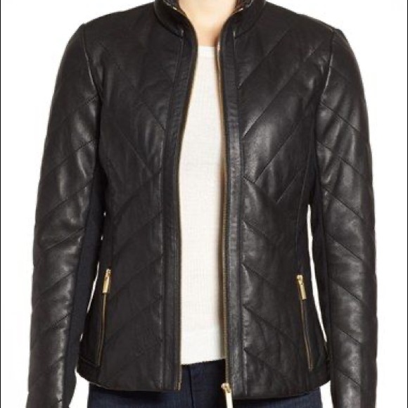 🎉HP🎉Badgley Mischka Oxblood Eloise Quilted Leather Jacket - Picture 10 of 10